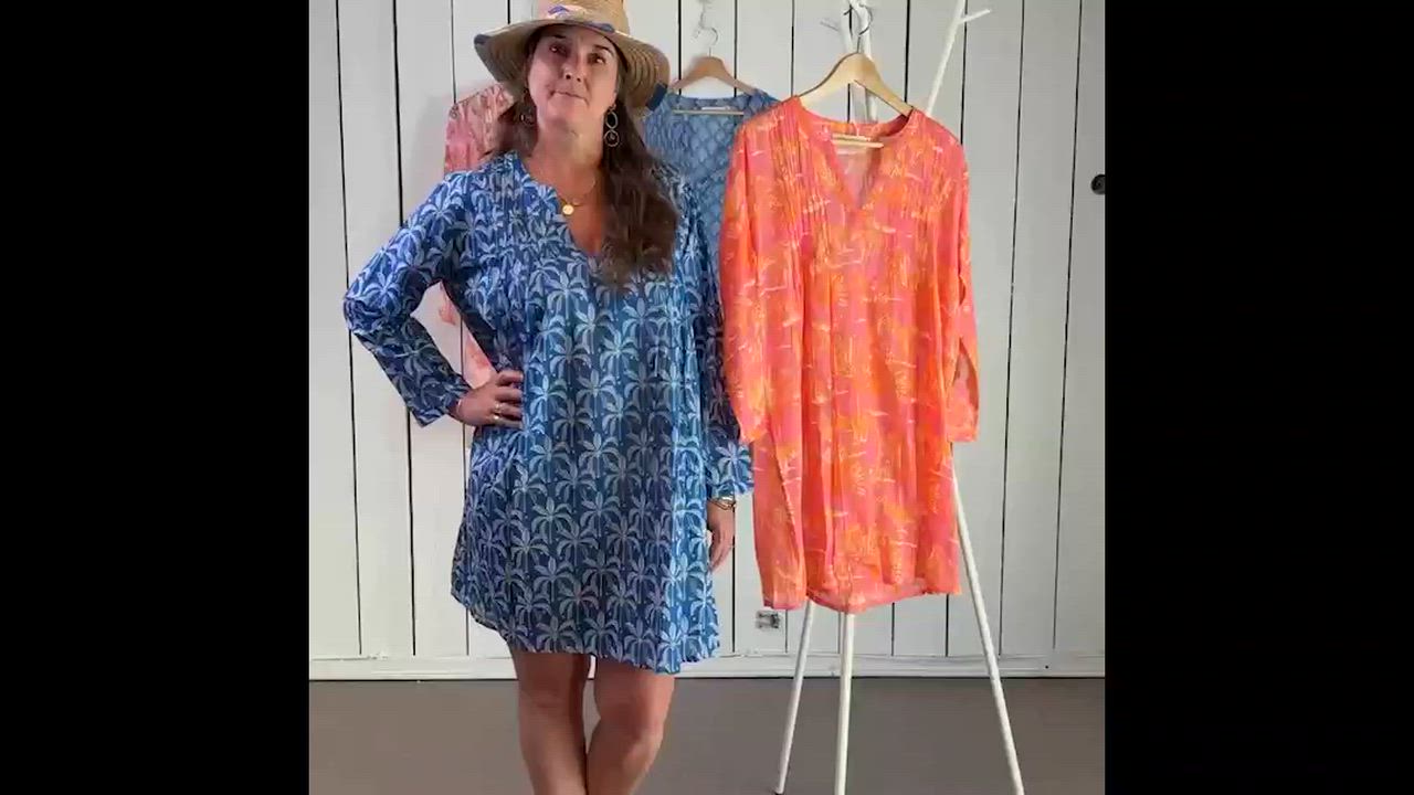 Fifer Pink Cotton Pintuck Beach Cover Up