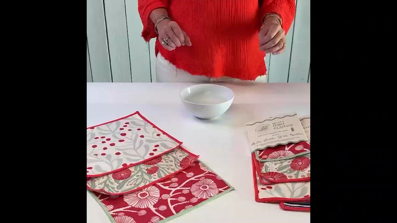 Icelandic Poppies Gold Eco Dish Cloth (Set of 3)