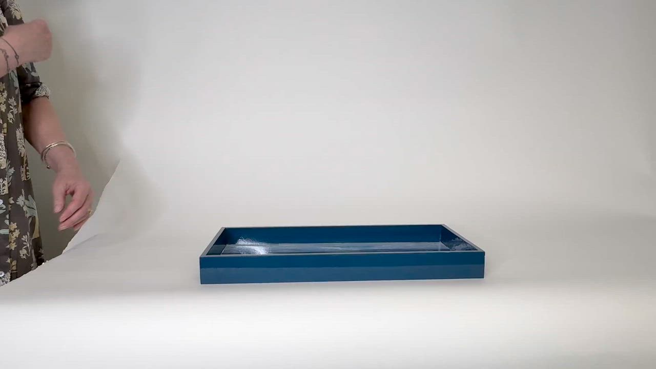 Moonlit Night Rectangular Lacquer Serving Tray 1